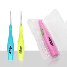 Детский ушной воск очиститель фонарик удалитель ушной серы светящаяся Ушная кюрета световая ложка мягкая Чистящая инструмент для ухода за ушками для ребенка