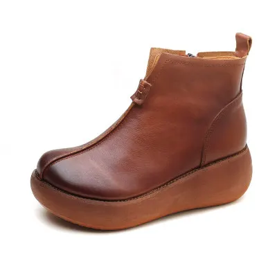 

Retro women's shoes 2018 autumn and winter new handmade leather shoes women's shoes tide thick bottom wild casual shoes