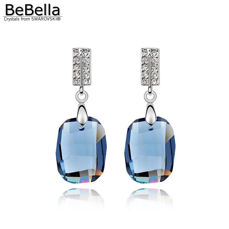 Женские серьги подвески BeBella крупные квадратные висячие с графическим