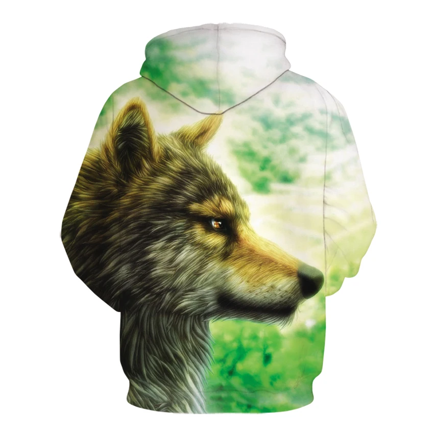 Fashion Men Wolf Animal 3D Printed Hooded Hoodies Men / Women's Shinning Wolf Design Sweatshirts 3D Harajuku Hoody