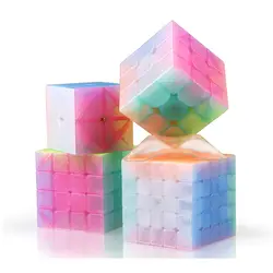 Qiyi желе Скорость Cube 2x2x2 3x3x3 4x4x4 5x5x5 булочка Magic Cube воин Новые Красивые милые обучающие игрушки для детей головоломки Cube