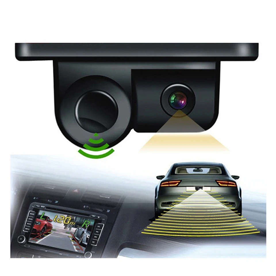 

2 In 1 Revers Radar + Rear Camera Car Parking Sensor Car Blind Spot Detection System Auto Reversing Radar Parktronic Sensors