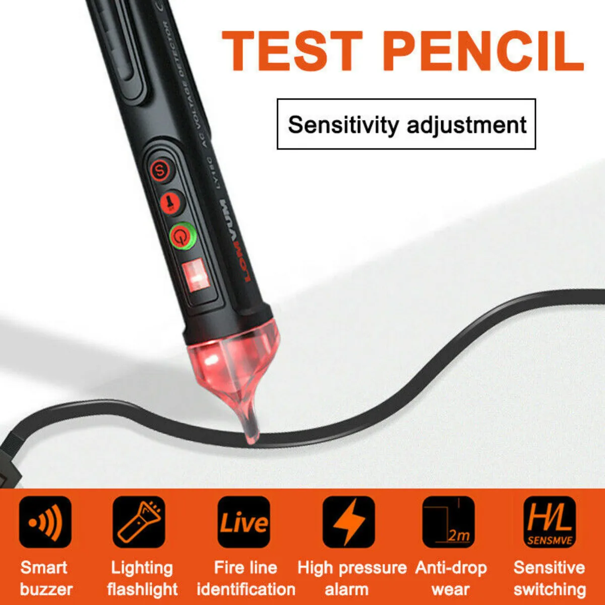 

NEW AC Voltage Electric Compact Pen Current Testing Pencil Circuit Breaker Finder 12V/48V-1000V Voltage Sensitivity Detector