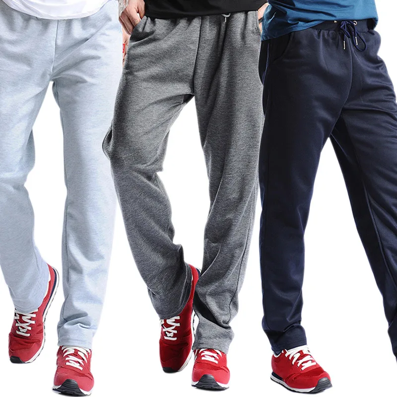 

New Men Joggers Sweatpants Workout Full Length Casual Pants Solid Drawstring Trousers Plus Size -MX8