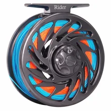 Fly катушка комбо большой беседка Алюминий Fly Рыбалка катушка с 100ft Бэкинги линии 9ft конические лидер