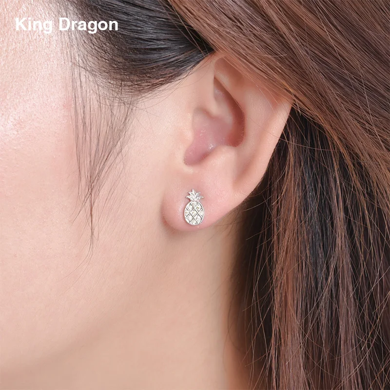 Cute 925 Sterling Silver Pinele Stud Earrings With Cubic Zirconia Cute 925 Sterling Silver Pinele Stud Earrings With Cubic Zirconia Hypoallergenic Gift For S Kids Lady E2443 In From Jewelry