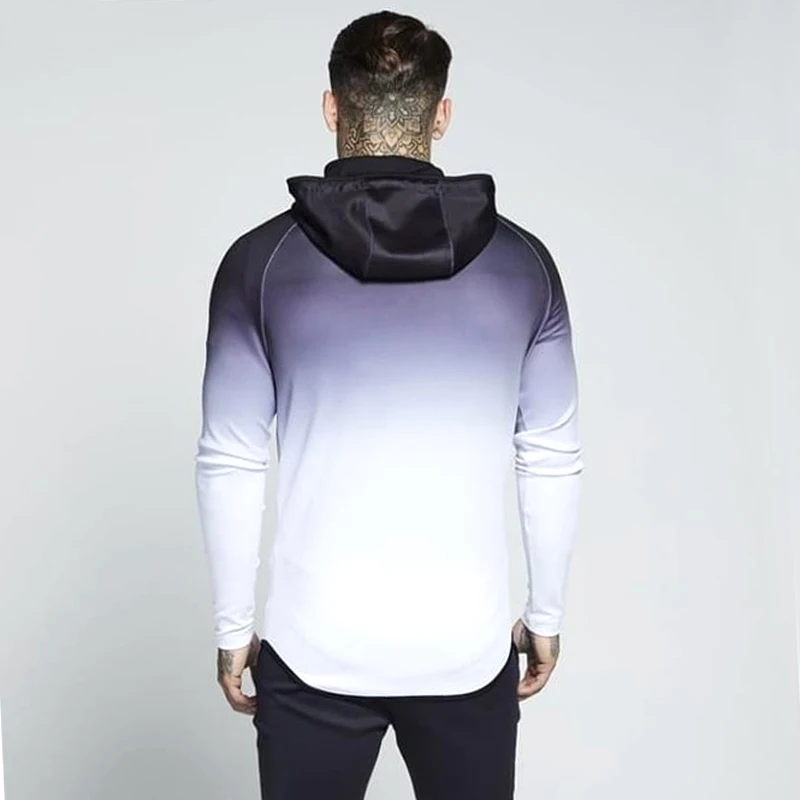 Men 2020 Black Red Purple Gradient Tracksuits Hip Hop Hoodies