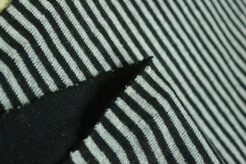 

Thick double-sided black gray striped wool coat fabric,printing textiles hollandais african sequin christma knit fabric A069