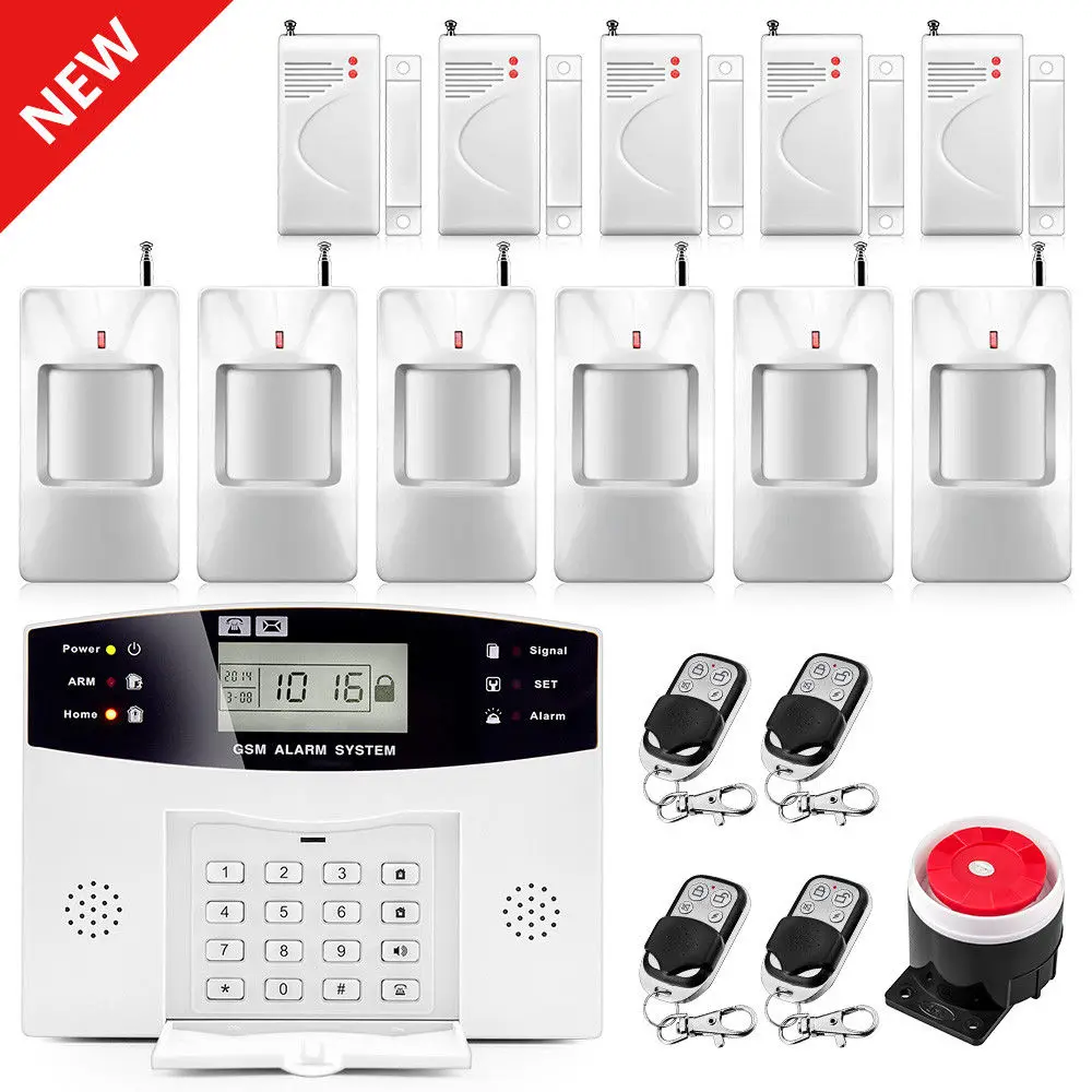 

Wireless LCD Keypad GSM Intruder Burglar Alarm System Security Home Wired Wireless Signal PIR/Door Sensor Russian voice