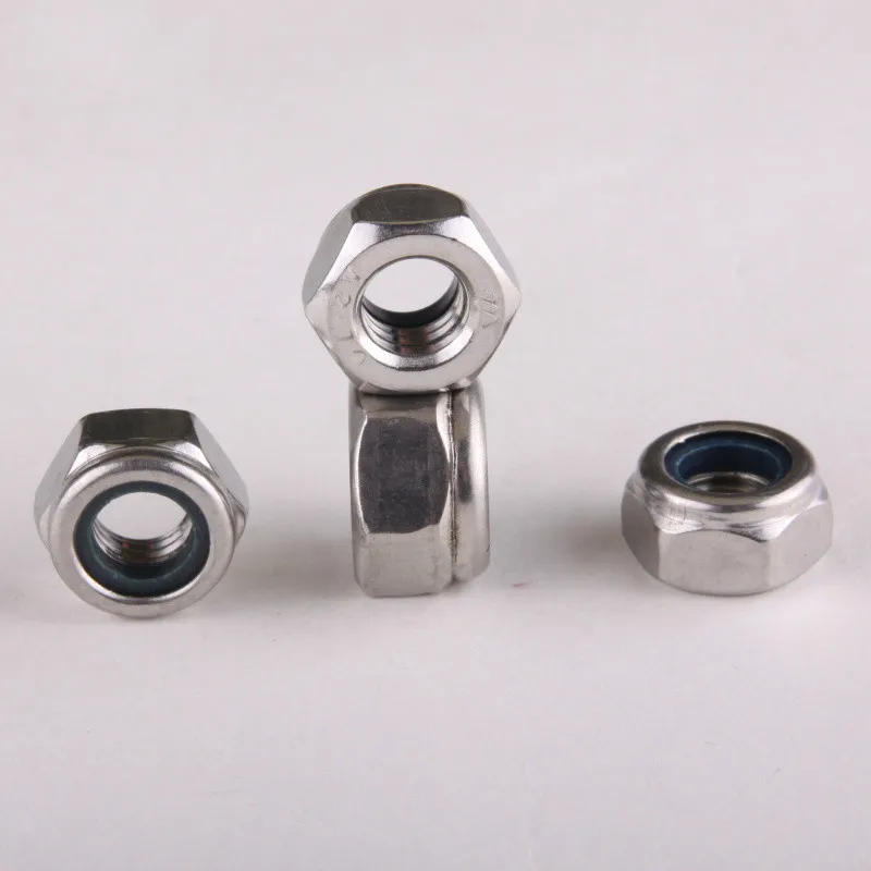 

304 Stainless Steel Nylon Insert Self-Lock Nuts (Nyloc) Hex Lock Nut Fine Thread A2-70 M3/4/5/6...20 GB889