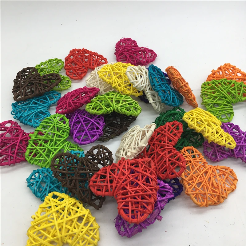 15 PCS / Batch 7/10/13CM New Heart Sepak Takraw Christmas Birthday Party and Home Wedding Decorative Rattan Multicolor Mix | Дом и сад