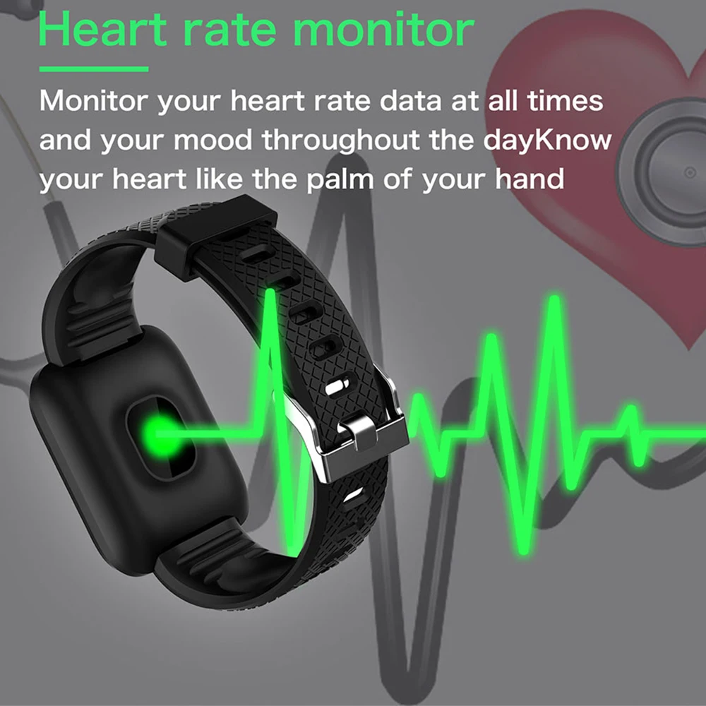  Nennbo 116 PLUS Smart Bracelet Heart Rate Blood Pressure Monitor Wristbands Outdoor Sports Fitness  - 33006897518