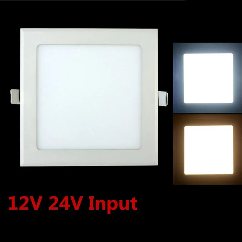 Input 12V 24V LED Recessed Ceiling Downlight Square Panel Light 3-25W Indoor LED Spot Down Light 12V 24V with Adapter Input 12V 24V LED Recessed Ceiling Downlight Square Panel Light 3-25W Indoor LED Spot Down Light 12V 24V with Adapter
