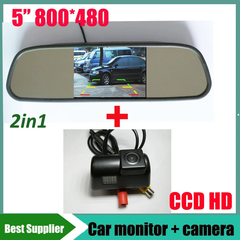 2in1 CCD Car Rear View Camera for Ford Transit reverse backup camera +5'' HD 800*480 rearview