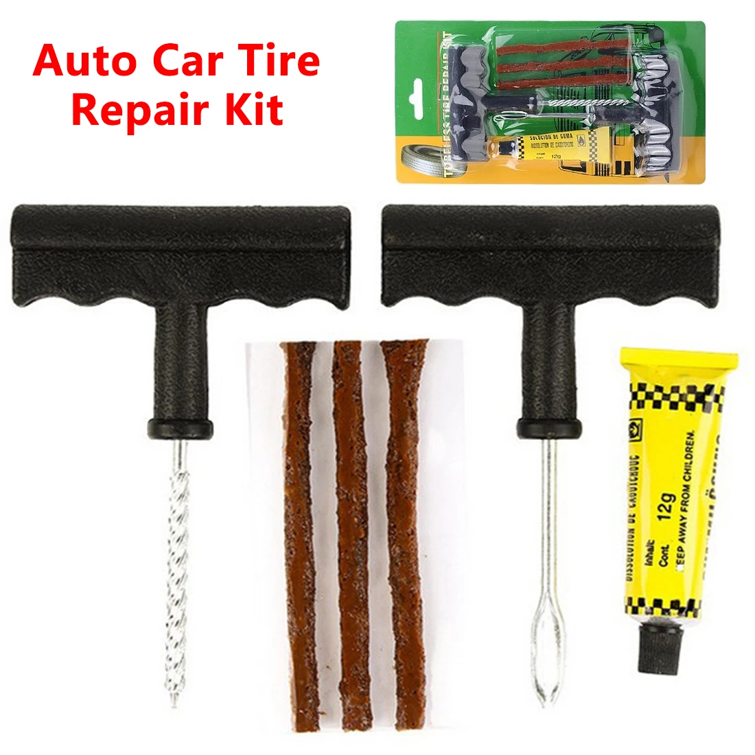 Auto Tubeless Tire Tyre Repair Kit Puncture Plug Repair Kit Hand Tools