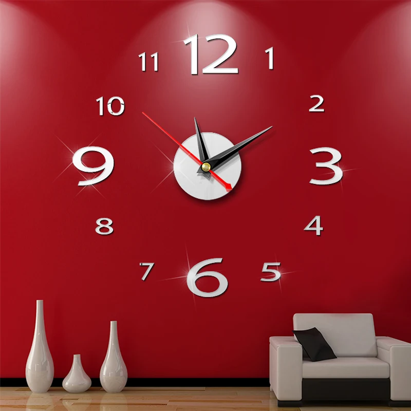Современные 3D настенные часы DIY Украшение дома хрустальное зеркало виниловая художественная наклейка дизайн гостиной кварцевые иглы
