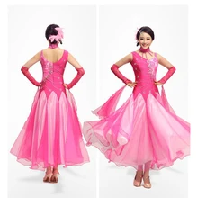 Платье для занятий бальными Танцы розового/Красного/синего цветов Vestido De Formatura танцы вальса платье бальное платье Vestidos De Festas DQ5025