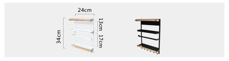 Кухонная стойка на холодильник, магнитный Органайзер- дизайн, бумажный держатель для полотенец, нержавеющие стойки для банок, включая 6 крючков