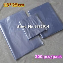 200 шт. 5x9.8 дюймов(13x25 см) мягкий прозрачный выдувного формования ПВХ термоусадочная Сумки Плёнки Обёрточная бумага косметической упаковки Обёрточная бумага материалы