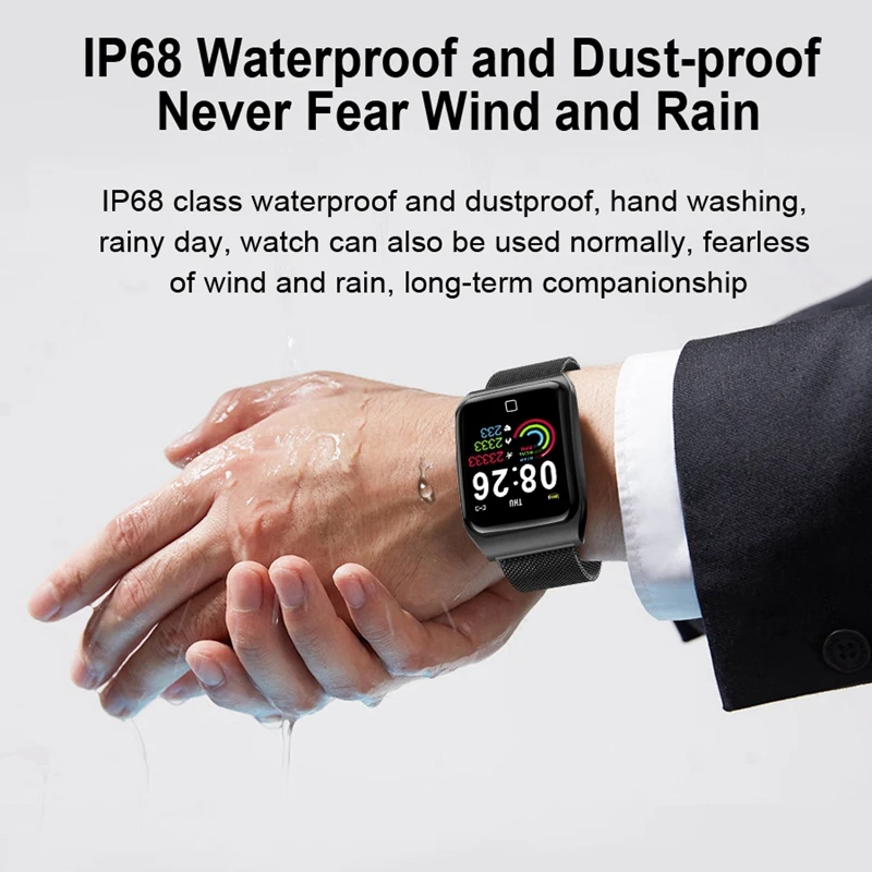 F9 Смарт-часы для мужчин Ip68 Водонепроницаемые несколько спортивных режимов сердечного ритма кровяное давление Bluetooth Smartwatch 1,3 дюймов экран