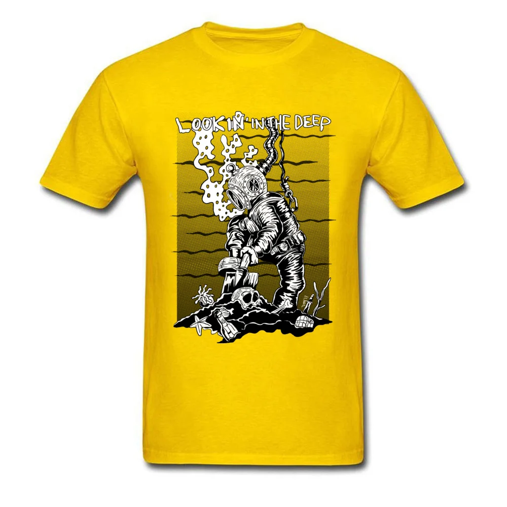  Men T-Shirt Deep Diver Birthday Tops Shirt 100% Cotton O-Neck Short Sleeve Europe Tee-Shirts Summer Free Shipping Deep Diver yellow