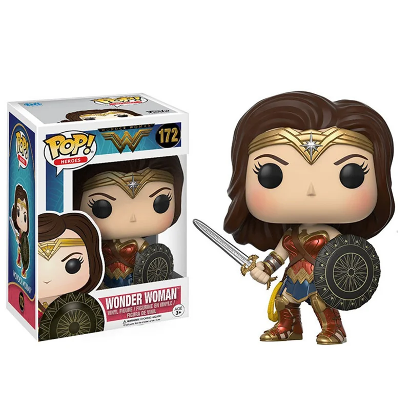 FUNKO POP Новое поступление DC комиксы Лига Справедливости Wonder Woman 172# ПВХ фигурка коллекция игрушки для детей Рождественский подарок