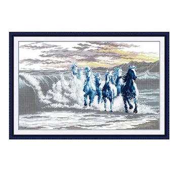 

Horse DIY Handmade Needlework Counted 14CT Printed Cross Stitch Embroidery Kit Set Home Decoration Arts