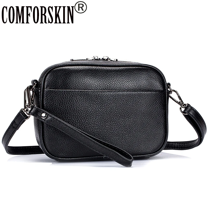

COMFORSKIN Bolsas Femininas 2018 European And American Premium Cowhide Leather Women's Flap Bag Feminine Designer Messenger Bag