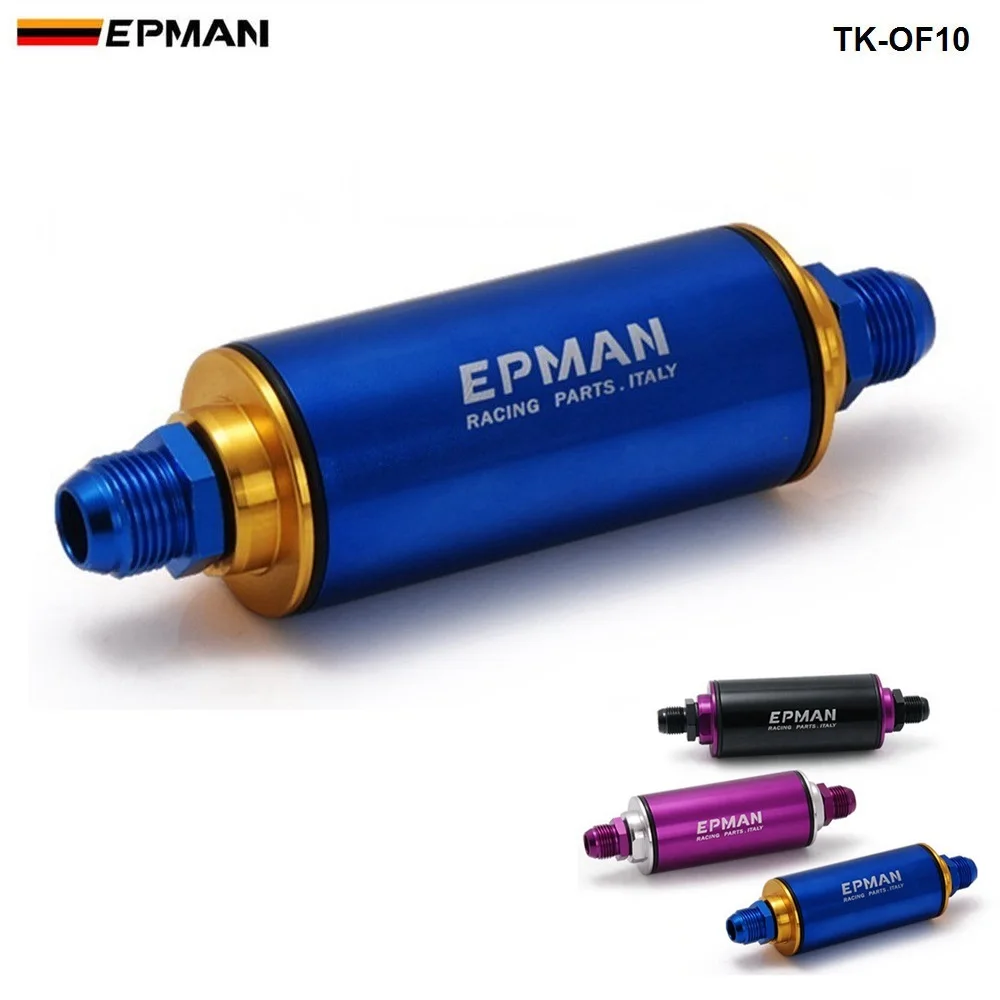 EPMAN Sport Car Truck Racing Ready Inline Fuel Filter AN10 with 100 Micron Element Steel SS Universal High Pressure TK OF10-in Fuel Supply & Treatment from ...