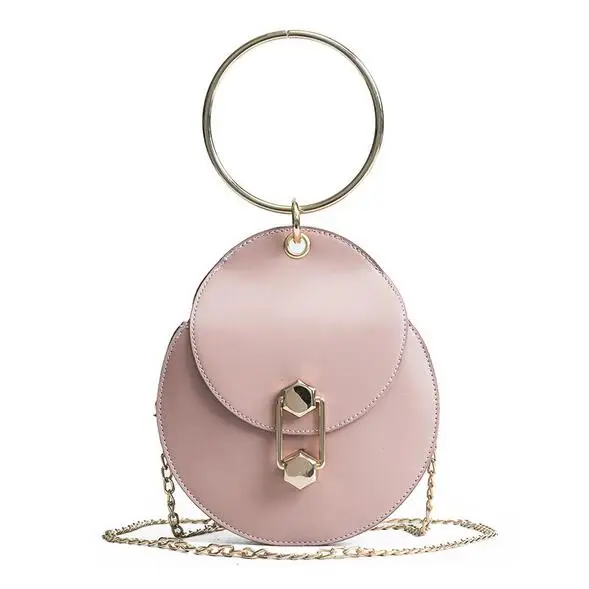 

2018 PU Leather Handbags Women's Designer Handbag Sweet Lady Round bag High quality Chain bag Portable Tote bag Shoulder bags