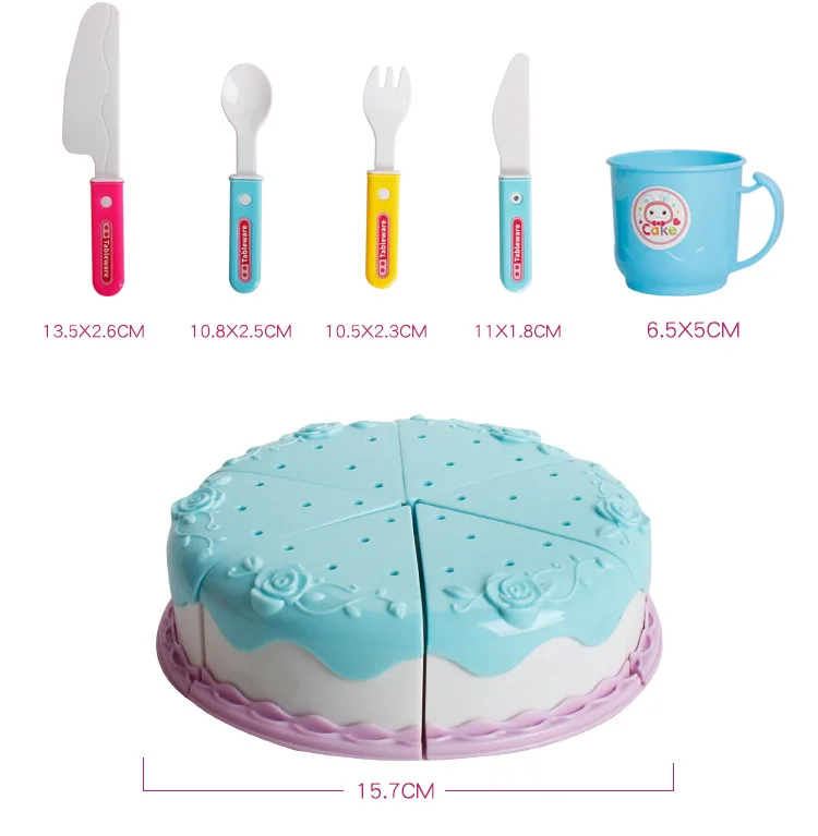 DIY ролевые игры фрукты разрезание торта ко дню рождения кухонная игрушечная еда Cocina де Juguete игрушка розовый синий подарок для девочек детей