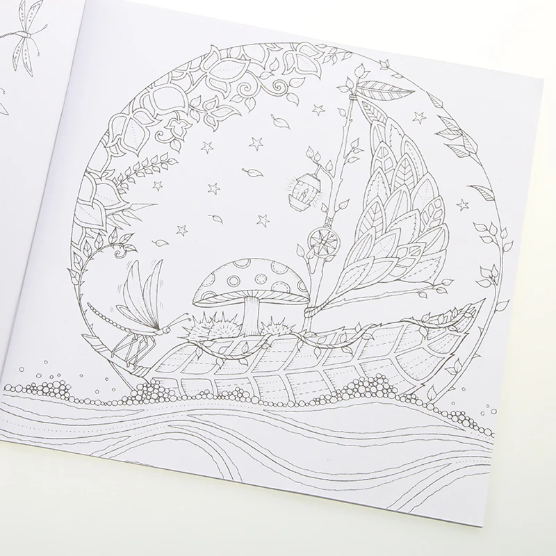 Relieve Stress For Children Adult Painting Drawing Book 24 Pages Enchanted Forest Kill Time Coloring Book