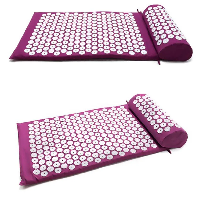 Shakti Mat Shakti Acupressure Mat Pillow Body Massage Acupuntura Massager Mat Rose Spike Massage and Relaxation Yoga Neck Back