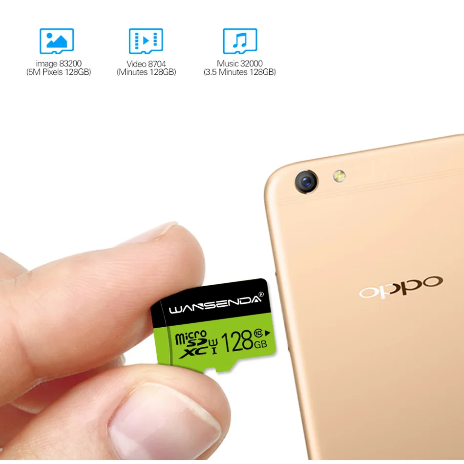 Wansenda карта памяти 128 Гб 64 ГБ 32 16 8 класс 10 Micro SD 4 6 TF для смартфона с бесплатным