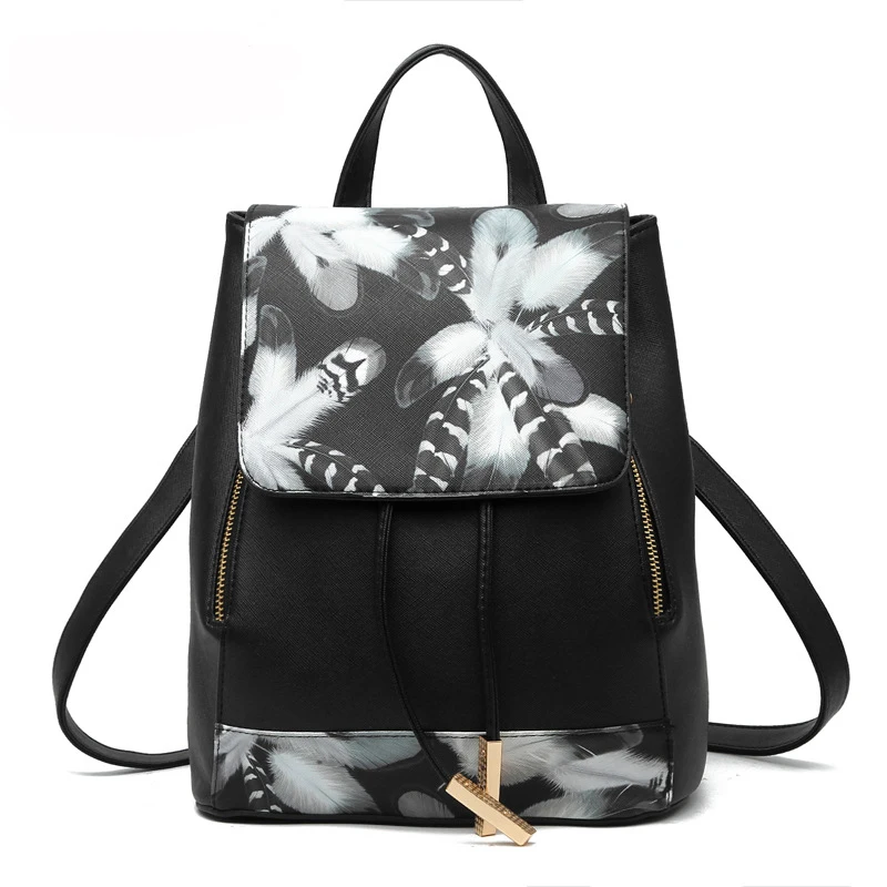 Rusoonnic Mochila Feminina женские рюкзаки из искусственной кожи рюкзак Mochila Feminina рюкзак женские школьные рюкзаки для девочек - Цвет: Feather