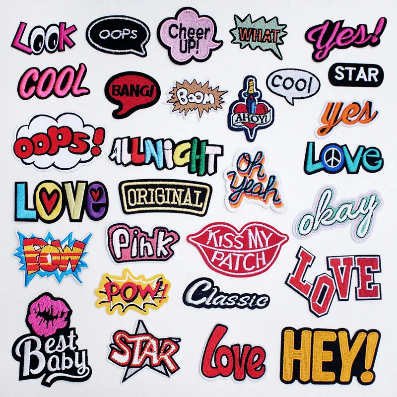 Значки для одежды COOL OOPS POW LOVE DIY нашивки с аппликацией украшения джинсов сумок