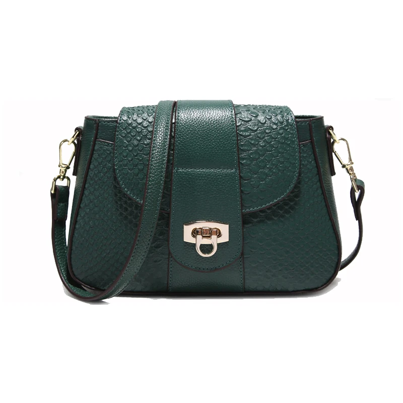 

26*15.5*8cm,100% Natural Cowhide,Crocodile Pattern Saddle, Genuine Leather Women's Shoulder Bag, Female Crossbody Messenger,JX20