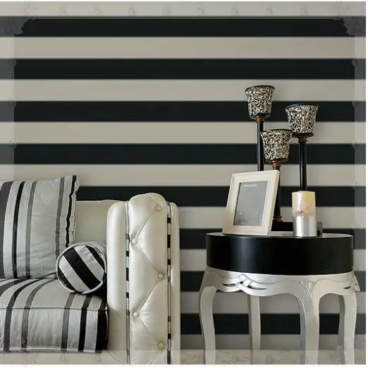 Zebra wallpaper roll Modern Brief Vertical Black and White Stripe