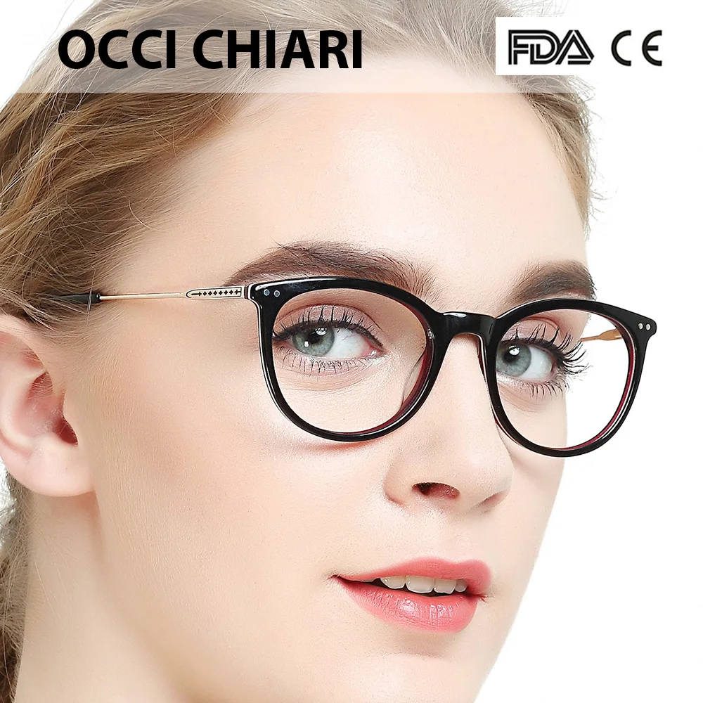 Маленькая оправа glassesOCCI CHIARI женские прозрачные линзы близорукость оптические очки ацетат очки по рецепту очки W-CAMPE