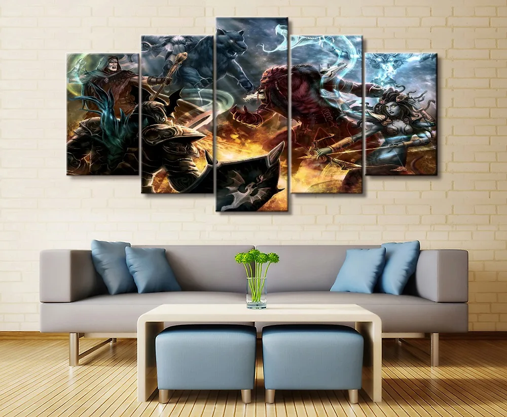 5 Piece DOTA 2 Game Home Decor Picture HD Print Painting Canvas Wall Art Modern For Living Room Decoration | Дом и сад