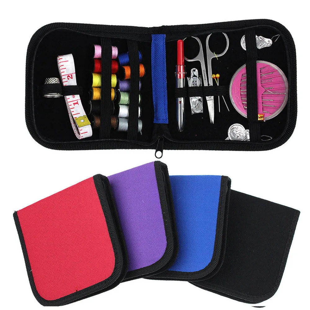 

4 Colors New DIY 12 Needle Tape Stooage Scissor Thimble set Multifunction Threads Sewing Kits Portable Useful Travel Home Tools
