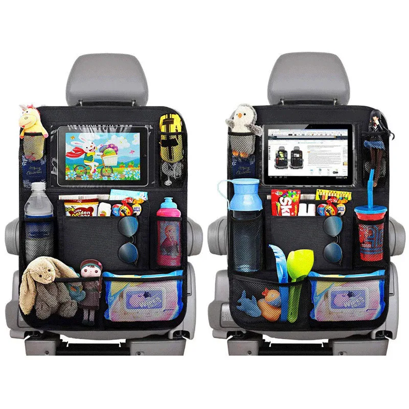 Автомобильный Органайзер на заднее сиденье для автомобиля, сумка для хранения с несколькими карманами, чехол для планшета, держатель для спинки сиденья, аккуратный органайзер, дорожные аксессуары для хранения