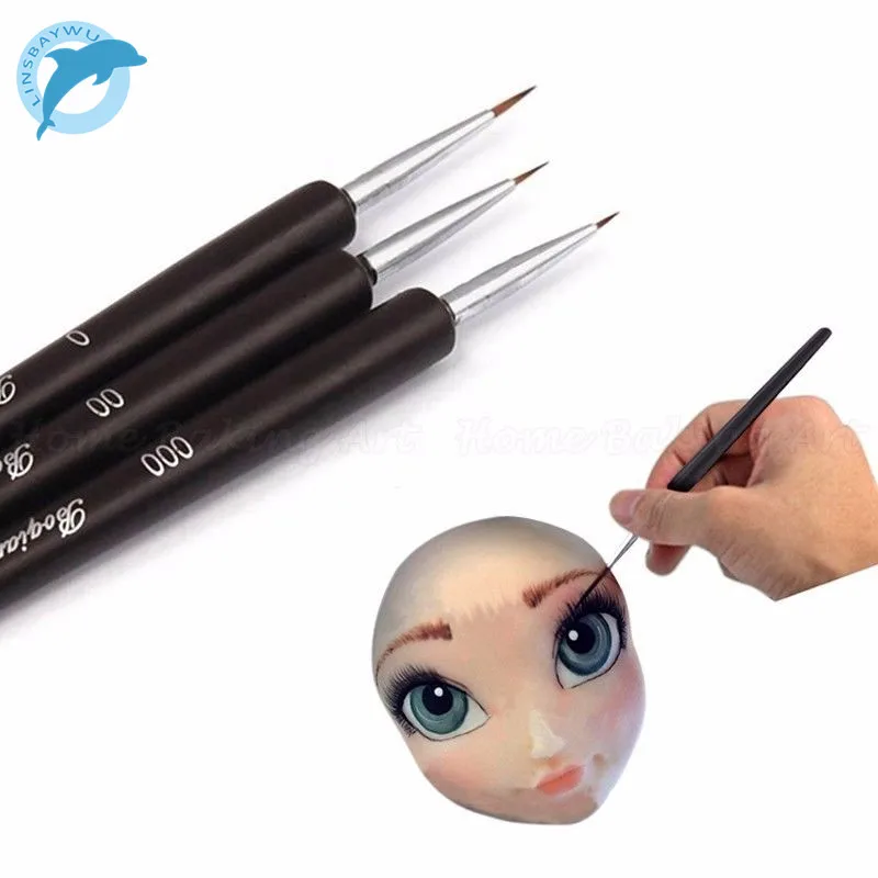 

LINSBAYWU face mold Cake Decorating Brush Set,3pcs/set Food Paint Icing Cupcake Sugarcraft Tools dessert pastry decoration