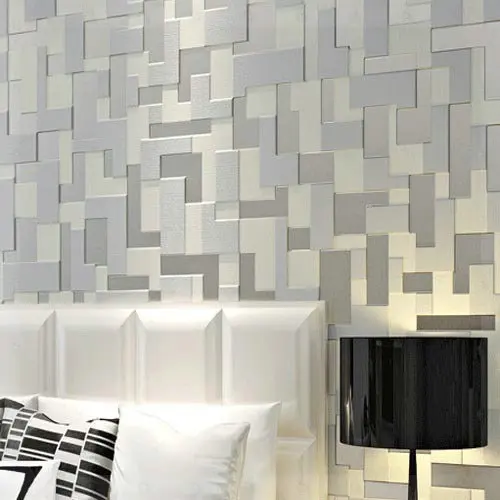Embossed D Stereoscopic Mosaic Wallpaper Bedroom Modern Tv Background Wall Paper Non Woven Grey Copper Embossed D Stereoscopic Mosaic Wallpaper Bedroom Modern Tv Background Wall Paper Non Woven Grey Copper
