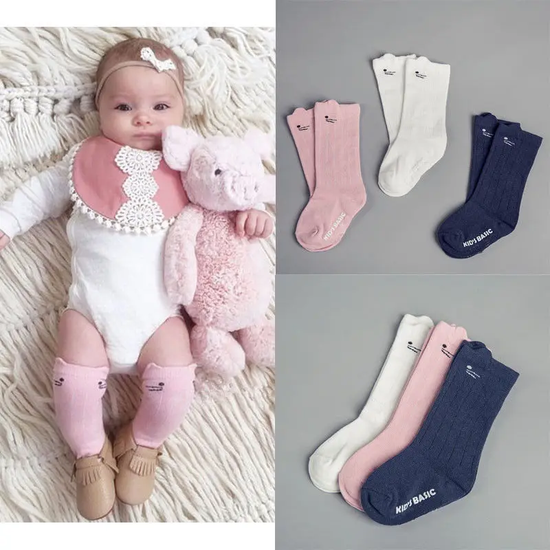 

Emmababy 2019 Cute Cartoon Soft Cotton Baby Kids Girls Socks Toddler Knee High Socks Tight Leg 0-4Y Warm Socks