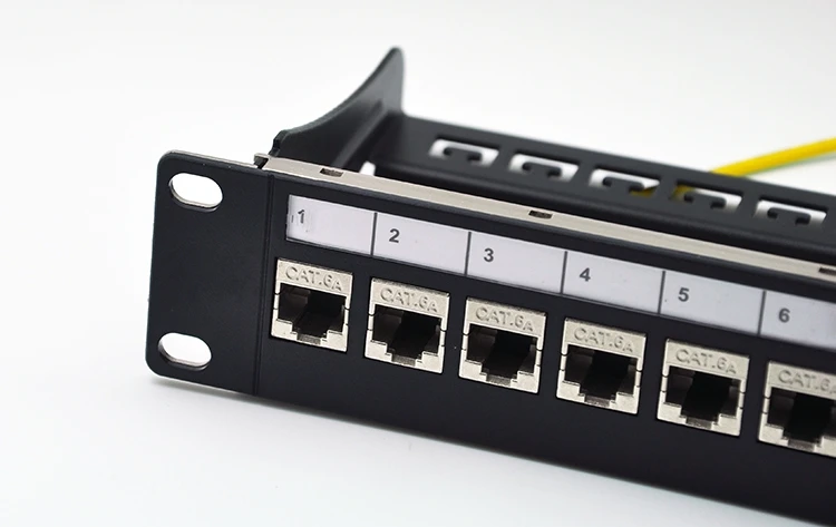 10 дюймов 12 портов патч панель Cat6a загруженный Keystone Jack и кабельная управления|cable