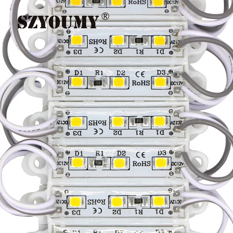 Szyoumy мини 2835 3 светодиодный модуль IP65 Водонепроницаемый светодиодный знак Подсветка модули реклама световой короб для Светодиодный модуль