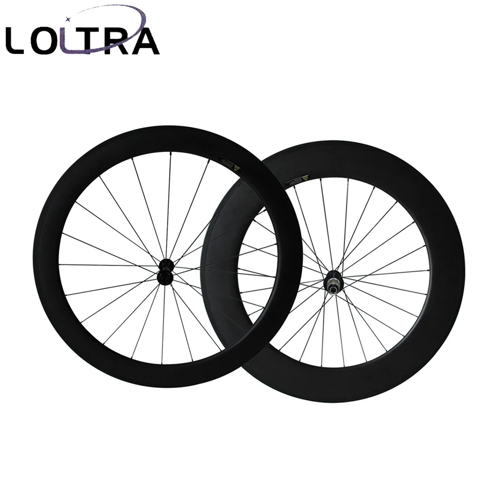 Carbon Fiber V brake Wheels Front 60mm Rear 88mm Depth 23mm Wide Tubular Rim Brake 700C Road