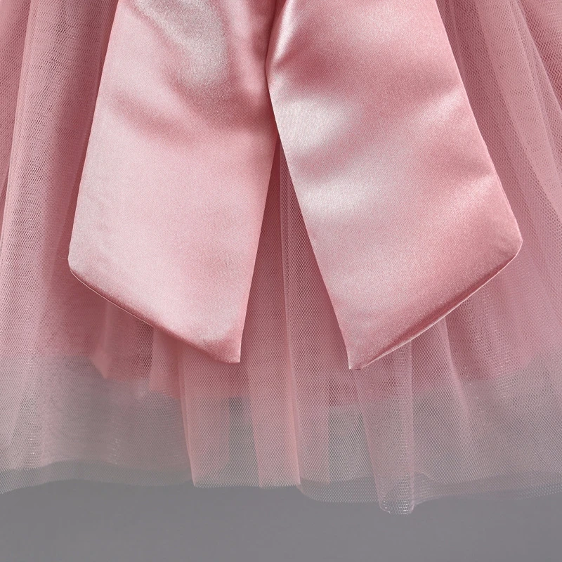 Baby Dresses Girls Children's Toddler Girls Big bowknot Chiffon Princess Dresses Party Dress for girls Easter kids clothing (4)