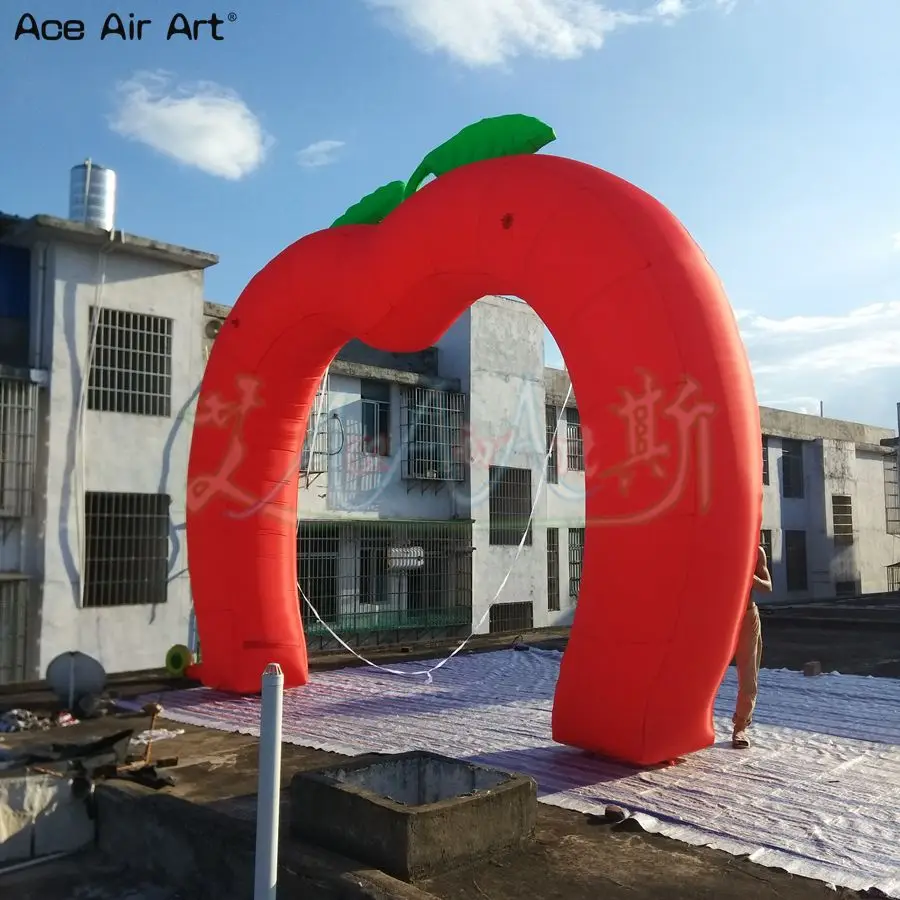  custom attractive red inflatable apple arch inflatable apple model for fruit promotion and advertis